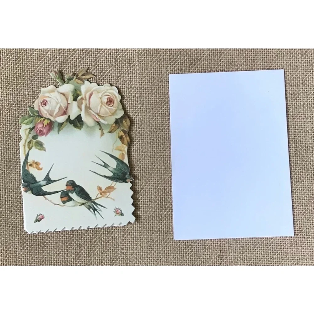 Brian Paterson Victorian Floral Blank Note Card Birds Roses Flowers Pretty